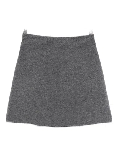 Lisa Yang Ribbed Knit Skirt In Gray