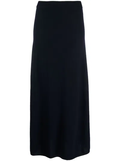 Lisa Yang Ribbed-trim Cashmere Skirt In Blau