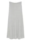 Lisa Yang Ribbed-trim Cashmere Skirt In Gray
