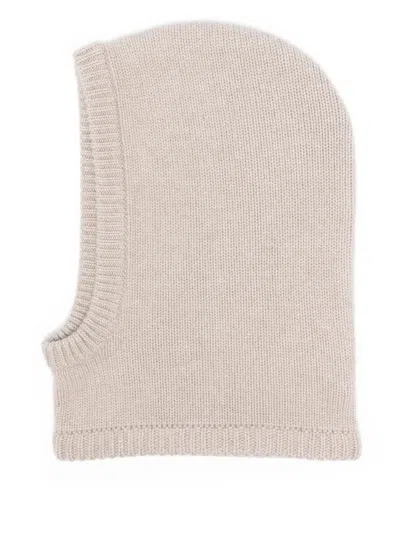 Lisa Yang Ribbed Trim Cut-out Cashmere Beanie In Beige