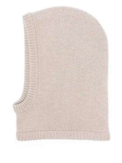 Lisa Yang Ribbed Trim Cut-out Cashmere Beanie In Neutral