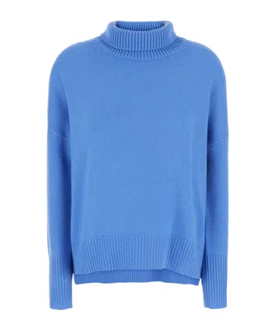 Lisa Yang Ribbed Turtleneck Knitted Sweater In Blue