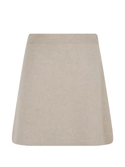 Lisa Yang Ribbed-knit A-line Skirt In Neutral