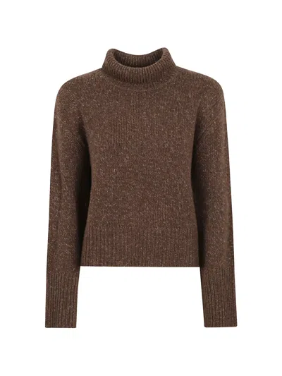 Lisa Yang Ribbed-knit Roll-neck Sweater In Brown