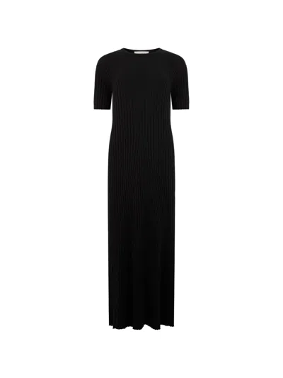 Lisa Yang Isabela Ribbed Cotton And Cashmere-blend Midi Dress In Black