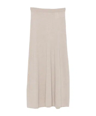 Lisa Yang Ribbed-trim Skirt In Neutral