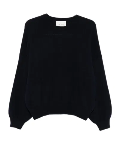 Lisa Yang Vieira Ribbed-trim Long-sleeve Sweater In Black