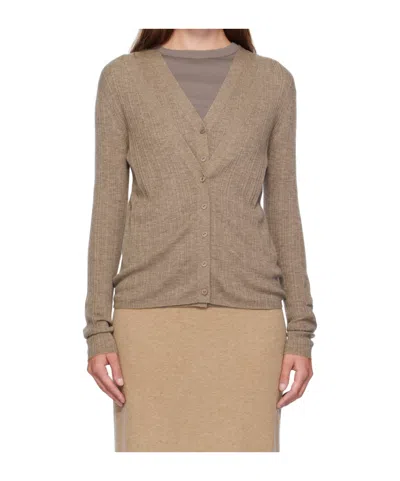 Lisa Yang Rib-knit Cashmere Cardigan In Nude