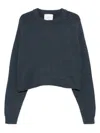 Lisa Yang Round-neck Cropped Sweater In Blue