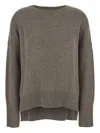 Lisa Yang Cashmere Knit Sweater With Contrast Trim And Oversized Fit In Brown