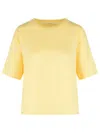 Lisa Yang Ribbed Dropped-shoulder T-shirt In Yellow