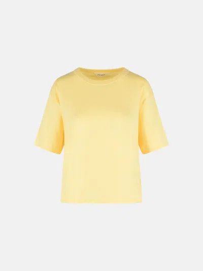 Lisa Yang 'rubie' Cotton And Lemon Cashmere T-shirt In Yellow