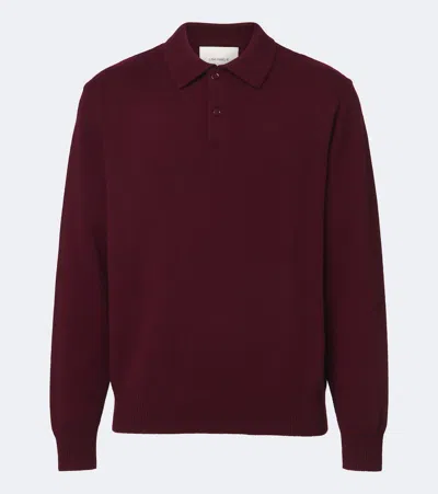 Lisa Yang Rufus Cashmere Polo Sweater In Burgundy
