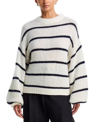 Lisa Yang Sabelle Cashmere & Silk Stripe Sweater In Cream