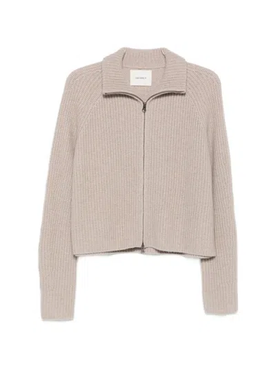 Lisa Yang Long-sleeve Zip-up Cardigan In Gray