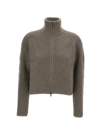 Lisa Yang Beige Sadie Heavy-knit Cashmere Cardigan In Gray
