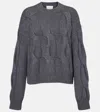 Lisa Yang Sammie Cable-knit Cashmere Sweater In Gray