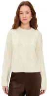 Lisa Yang Sammie Cable-knit Cashmere Sweater In White
