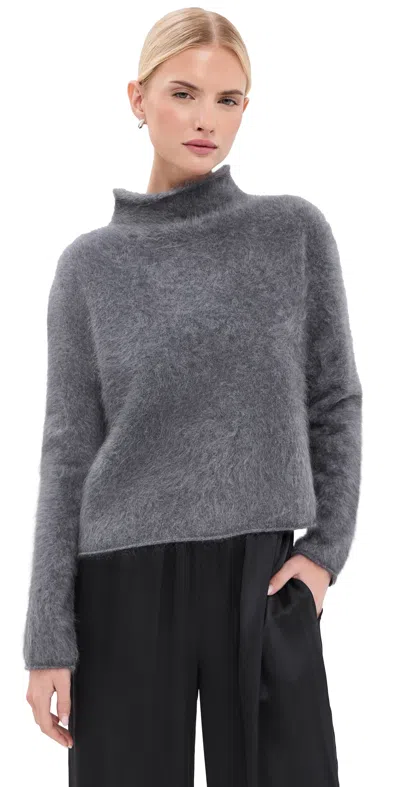 Lisa Yang Sandy Brushed Cashmere Sweater Graphite Brushed In Gray