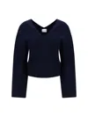 Lisa Yang Sara V-back Cashmere Jumper In Navy