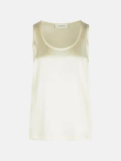Lisa Yang 'scoop' Ivory Silk Tank Top