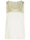 Lisa Yang 'scoop' Ivory Silk Tank Top In Brown