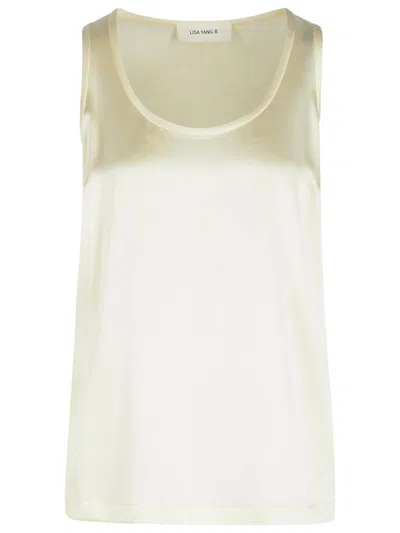 LISA YANG LISA YANG 'SCOOP' IVORY SILK TANK TOP WOMEN