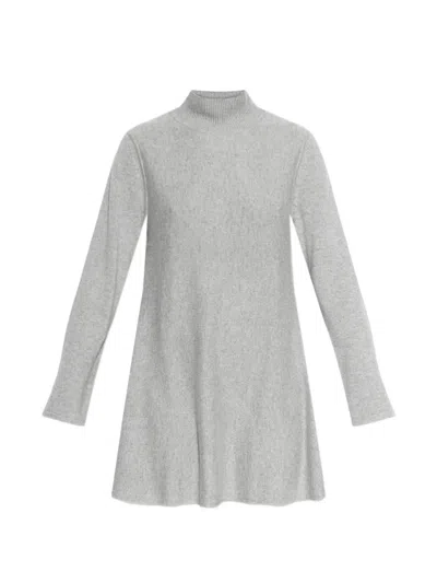 Lisa Yang Serina Long-sleeve Mini Dress In Gray