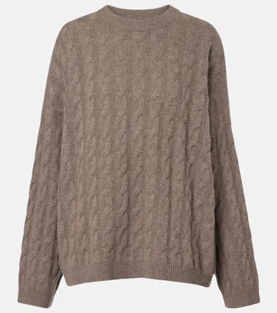 Lisa Yang Seymour Cable-knit Cashmere Sweater In Brown