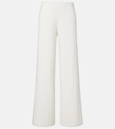 Lisa Yang Shannen Cotton And Cashmere Wide-leg Pants In White