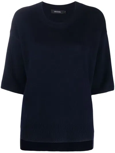 Lisa Yang Short Sleeve Cashmere Jumper In Blue