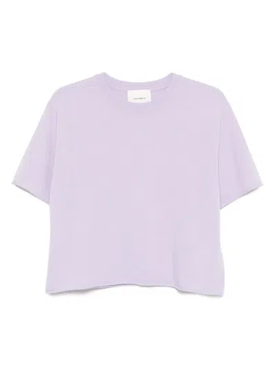 Lisa Yang Short-sleeve Cashmere Knit Top In Purple