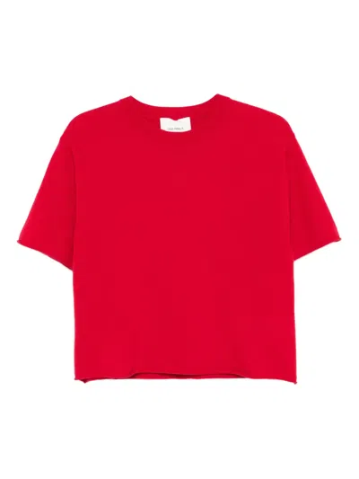 Lisa Yang Short-sleeve Cashmere Top In Red
