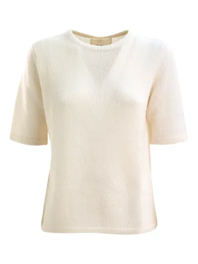 Lisa Yang Short-sleeve Knitted Top In Neutral