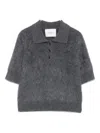 Lisa Yang Women Carolyn Short Sleeves Sweater In Gray