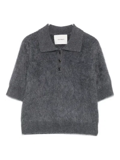 Lisa Yang Short-sleeve Polo Top In Gray