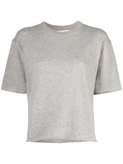 Lisa Yang Short-sleeved Knitted Top In Grey