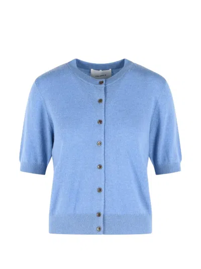 Lisa Yang Short-sleeve Cashmere Cardigan In Blue