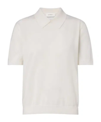 Lisa Yang Short-sleeved Cashmere Polo Shirt In White