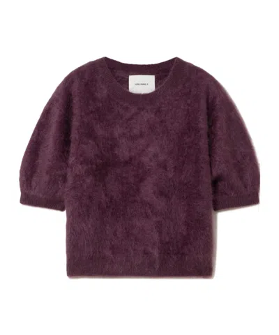 Lisa Yang Short-sleeved Crew Neck Sweater In Purple