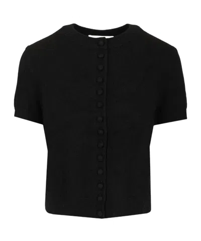 Lisa Yang Short-sleeved Knitted Cardigan In Black