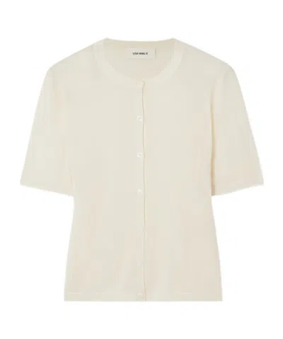 Lisa Yang Short-sleeved Knitted Cardigan In Neutral