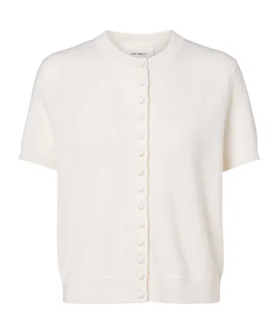 Lisa Yang Short-sleeved Knitted Cardigan In Neutral