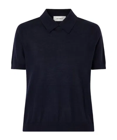 Lisa Yang Short-sleeved Sweater In Blue