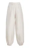 Lisa Yang Silk High-rise Tapered Trousers In Ivory