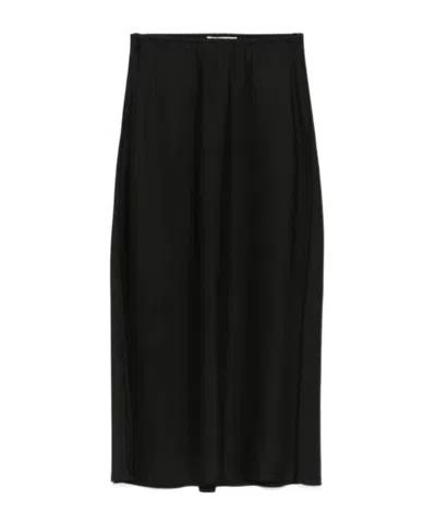 Lisa Yang Silk Midi Skirt In Black