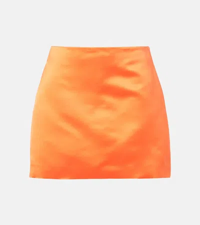 Lisa Yang Silk Satin Miniskirt In Orange