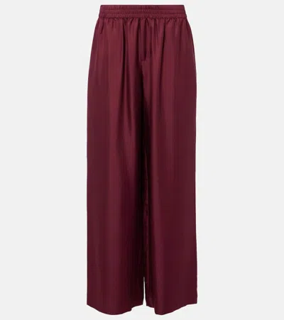 Lisa Yang Silk Satin Wide-leg Pants In Bordeaux