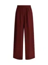 Lisa Yang Silk Satin Wide-leg Pants In Bordeaux