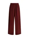 Lisa Yang Silk Satin Wide-leg Pants In Bordeaux